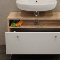 Vicco Waschbeckenunterschrank Fynn Sonoma/Weiß 80 x 54 cm mit