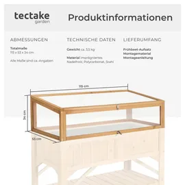 Tectake tectake® Frühbeet Aufsatz für Hochbeet 115x53x34cm - braun