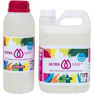 ULTRACAST XT Epoxidharz mit Härter Set zum Gießen 3 kg für Mixed-Medio | glasklar und UV stabilisiert | Clear Epoxy Casting Pouring Resin