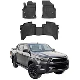 Omac 2015-2024 Toyota Hilux Fußmatten TPE Schwarz 3 tlg