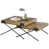 Stella Trading Couchtisch AKONI schwarz Teak 80 x 43 cm