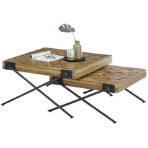 Stella Trading Couchtisch AKONI schwarz Teak 80 x 43 cm