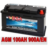 AGM Autobatterie 12V 100Ah 900A/EN ersetzt 92Ah 95Ah Audi BMW Mercedes Porsche