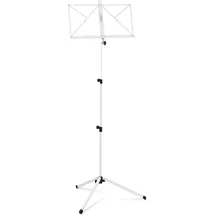 Classic Cantabile 100 Notenständer Medium - Notenpult aus Metall - mittelschwere Ausführung - höhenverstellbar 65-130 cm - Notenauflage 47 x 25 cm - Seitenhalter - rutschfeste Gummifüße - Weiß