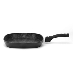 Cheffinger Grillpfanne Grillpfanne, Steakpfanne, Fischpfanne Abnehmbarem Griff Ø 28 cm, Aluminium (1-tlg) beige|schwarz