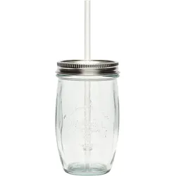 Hübsch Glas mit Strohhalm