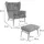 MCW Lounge-Sessel mit Ottomane MCW-L62, Sessel, Polstersessel Cocktailsessel Hocker, Stoff/Textil ~ grün