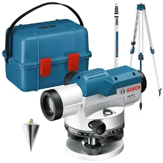 Bosch Optisches Nivelliergerät GOL 20 D mit Baustativ BT160 Messstab GR 500 - 0601068402