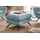 KAWOLA Hochlehnsessel CHARME Cord 70 x 110 x 80 cm hellblau mit Hockerbank