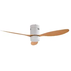 Lucande - Kayu LED Deckenventilator Weiß/Holz