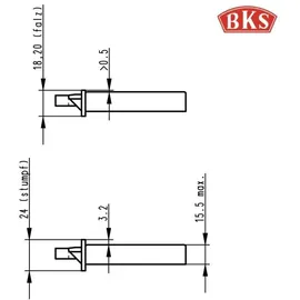 BKS ZT-Einsteckschloss BB 20/55/72/8mm