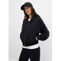 bonprix Scuba-Blouson aus softem Viskose-Mix, schwarz, Gr.52/54 (XXL), Basic-Sweat-Blouson in griffiger Qualität, aus Viskose,