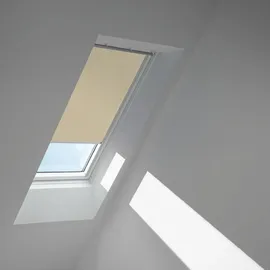 VELUX Verdunkelungsrollo Sandbeige gepunktet/Weiß 4579, F08 4579K (Farbe: - 4579K, Farbe Schiene: Premium