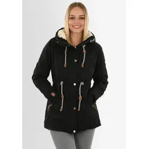 Navahoo Winterjacke "Ireliaa", Damen, Gr. S (36), schwarz, Obermaterial: 100% Baumwolle; Innenseite: 100% Polyester; Futter: 100% Polyester, Jacken Winterjacke, mit warmen Teddyfell