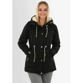 Navahoo Winterjacke "Ireliaa", Damen, Gr. S (36), schwarz, Obermaterial: 100% Baumwolle; Innenseite: 100% Polyester; Futter: 100% Polyester, Jacken Winterjacke, mit warmen Teddyfell