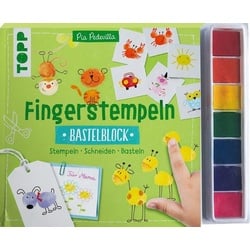 Fingerstempeln. Bastelblock mit Stempelfarbe