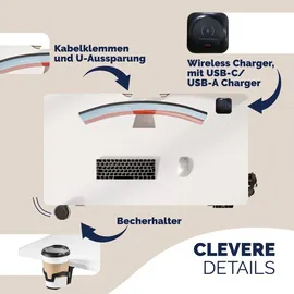 CASARIA Höhenverstellbarer Schreibtisch Weiß