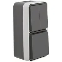 Berker 47903525 Kombination Serienschalter/Steckdose SCHUKO mit Klappdose AP W.1,
