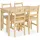 Homestyle4u Essgruppe mit 4 Stühlen Holz Natur 3062