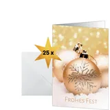 Sigel DS091 Weihnachtskarten-Set "Christmas joy", A6, 25 Karten mit Umschlägen, optimal zum Bedrucken, aus nachhaltigem Papier