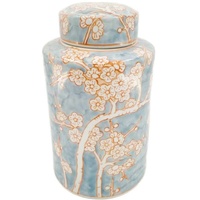 DKD Home Decor Vase der Marke DKD Home Decor Porzellan Blau Oriental Orange (18 x 18 x 30 cm) (Referenz: S3021723)