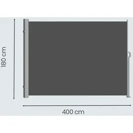 Songmics Seitenmarkise 180 x 400 cm grau Eisen