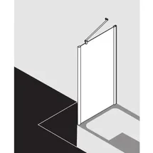 Kermi Pega Seitenwand verkürzt auf Badewanne PETVD09016VUK 90x160cm, silber hochglanz ESG Opaco,