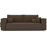 GREKPOL Schlafsofa mit Bettkasten 240x105 - Cord Braun Sofa mit schlaffunktion - Couch mit Schlaffunktion - Sofa 3 Sitzer - Wohnzimmer Couch - Schlafcouch