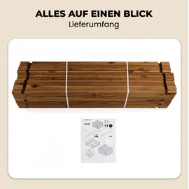 NATIV Holzkomposter braun 100x100cm Lärche für Garten Stecksystem langlebig