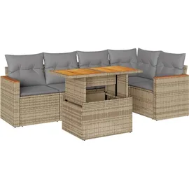 vidaXL Garten-Lounge-Set 6-tlg. beige