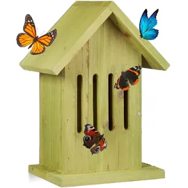 Relaxdays Schmetterlingshaus hängend, in 2 Farben grün