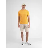 LERROS T-Shirt »LERROS Unifarbenes Basic T-Shirt mit Logostitch«, gelb