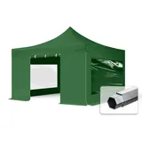 TOOLPORT Faltpavillon 4 x 4 m inkl. 4 Seitenteile Dunkelgrün