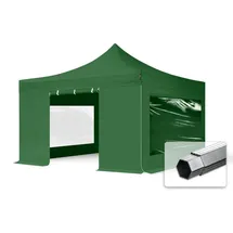 TOOLPORT Faltpavillon 4 x 4 m inkl. 4 Seitenteile Dunkelgrün