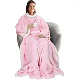 Tragbare Decke mit Ärmeln und Fußtaschen, Bequeme Kuscheldecken für Frauen, Erwachsene, Männer, Fleece, warme, gemütliche Decke, Geschenkideen