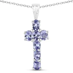 Vira Jewels Anhänger mit Kette 925/- Sterling Silber Tansanit violett 1,19 ct. Charms & Kettenanhänger   Damen 