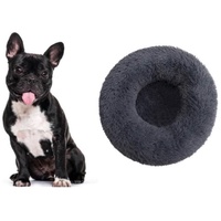 BENK Hundekorb Orthopädisches Hundebett Haustierbett Kuschelbett Hundekorb Plüsc grau 50 cm