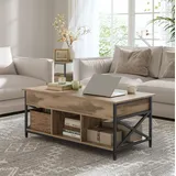 VASAGLE Hellbraun Stahl 60 x 120 x 48-62 cm