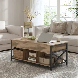 VASAGLE Hellbraun Stahl 60 x 120 x 48-62 cm
