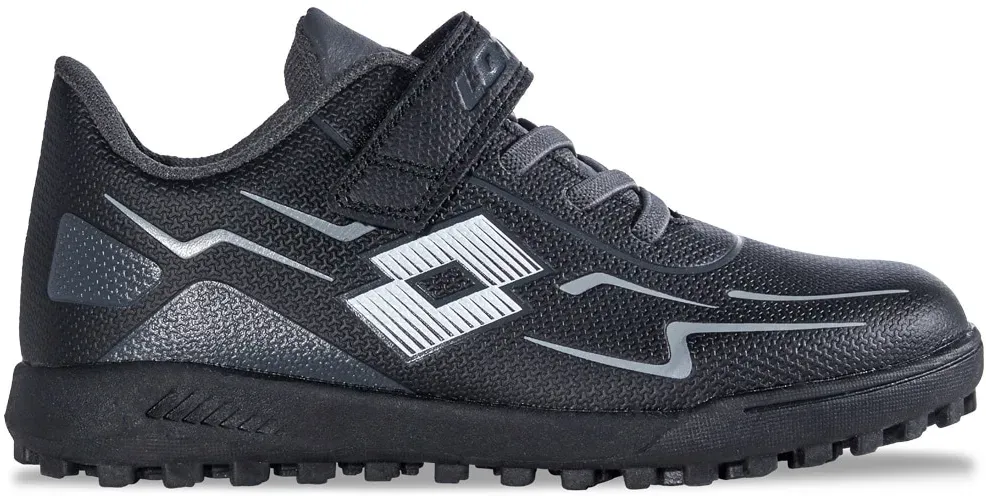 Fußballschuh LOTTO, Mädchen, Gr. 27, schwarz (schwarz, dunkelgrau), Synthetik, mehrfarbig, Schuhe Fußballschuh, - mit kurzen, abriebfesten Gummistollen