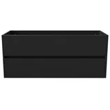 Belvit Waschbeckenschrank Drava, in verschiedenen Größen und Farben mit 2 Softclose Schubladen (1-St) Unterschrank zur Wandmontage, Schubladen grifflos, mit Montagematerial schwarz 120 cm x 50 cm x 45 cm