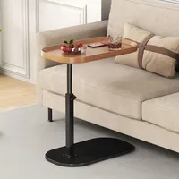 luxuskollektion Beistelltisch C Form Höhenverstellbar Braun Holz 45,7 cm