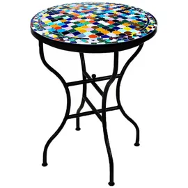 Marrakesch Orient & Mediterran Interior Mosaiktisch Ø 100 x 75 cm Bunt
