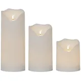 MARELIDA XXL LED Kerzen 3 St. weiß