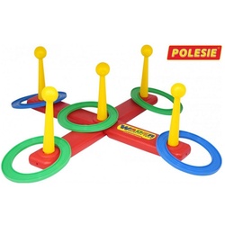 Polesie Kinder-Gartenset Kinder Ringwurfspiel 41388, Geschicklichkeitsspiel, für drin und draußen rot