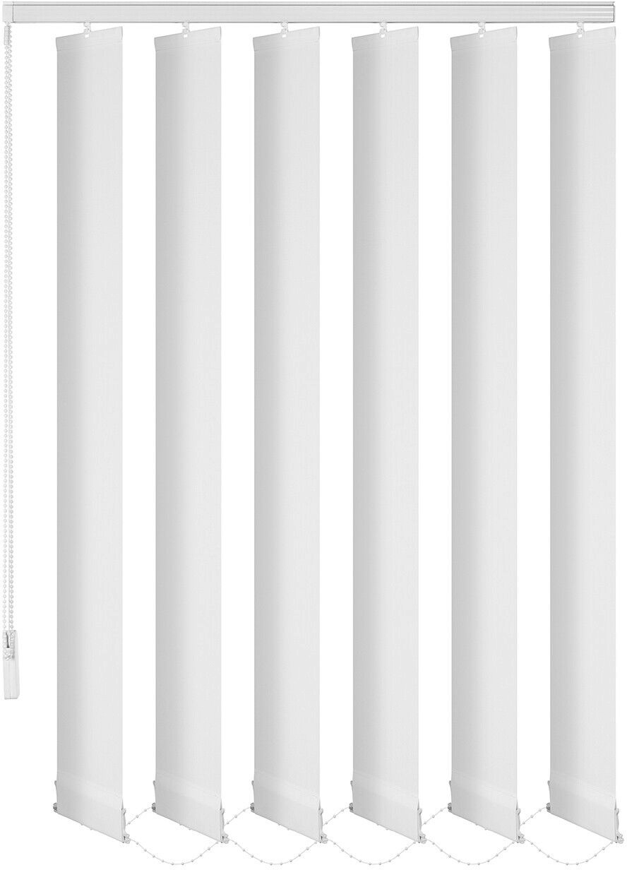 Thermo Lamellenvorhang verdunkelnd fertiges Komplettsystem Schiebevorhang (Weiss Kr-1, 100x250 cm)