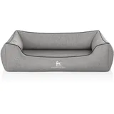 Knuffelwuff Hundebett Amelie Orthopädisch Velours XXL 120 x 85cm Grau