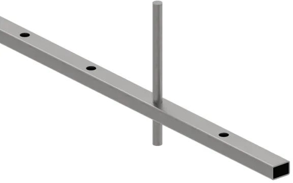 Rechteckrohr 30 x 20 x 2mm, gelocht für Ø 12mm mit Abstand Mitte-Mitte 132mm, Lä...