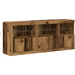 vidaXL Anrichte mit LED-Lichtern Altholz 162x37x67 cm Pressholz
