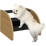 Haustiertreppe Hundetreppe, 3 Stufen, Kleiner Hund, 38,5 Cm X 38,5 Cm X 30 Cm, Eiche + Schwarz